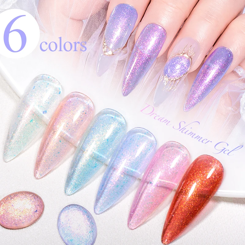 Mtssii 7ML Shimmer Glitter Gel Dream Shining Sequins เจลกึ่งถาวร Soak Off Base Coat เล็บ art เจลเคลือบเงา