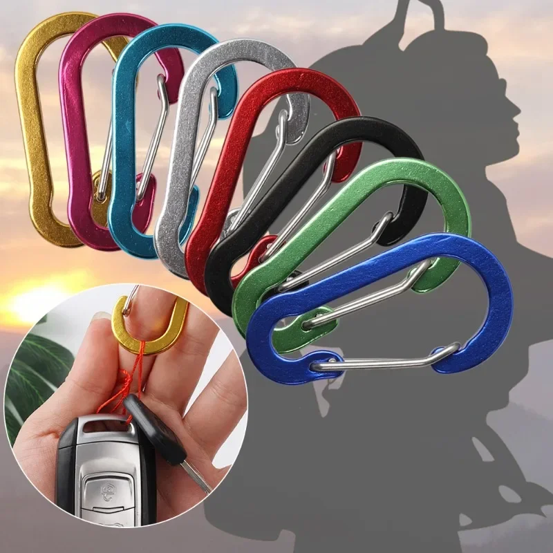 Mountaineering Buckle Survival D-ring Locking Carabiner Clip Set Screw Lock Hanging Hook Buckle Camping Climbing Equipment