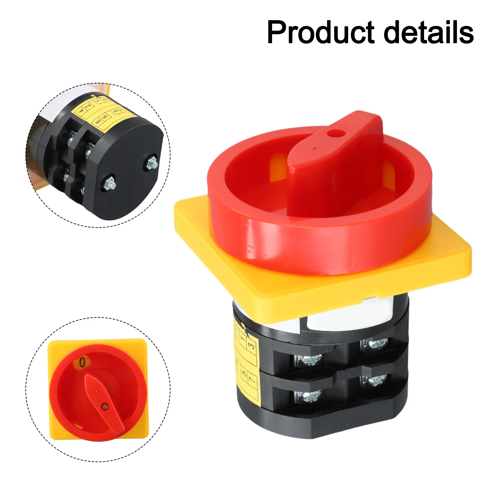Electrical Rotary Changeover Switch 2 Position 1 Pole with 20A 380V Rating and Screw Pin Wiring for Industrial Use
