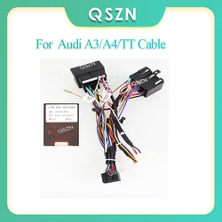 Arnés de cableado Android para coche, adaptador de Cable de alimentación con caja Canbus para Audi A3/A4/TT, reproductor Multimedia de radio, 16 pines