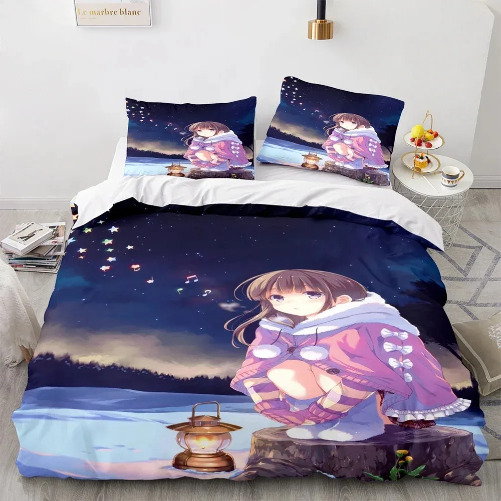 

Anime Kawaii Sexy Girl Bedding Set Boys Girls Twin Queen Size Duvet Cover Pillowcase Bed Kids Adult Fashion Home Textile