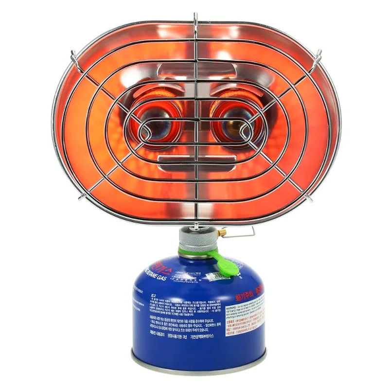 1050W Double Head Outdoor Heater Portable Infrared Ray Camping Heating Stove Winter Warmer Butane Heating Gas Stove with Adapter