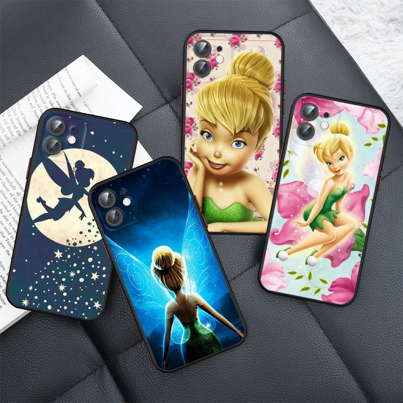 Disney Tinker Bell For Apple iPhone 15 14 13 12 11 XS XR X 8 7 Pro Max Plus Frosted Translucent Phone Case