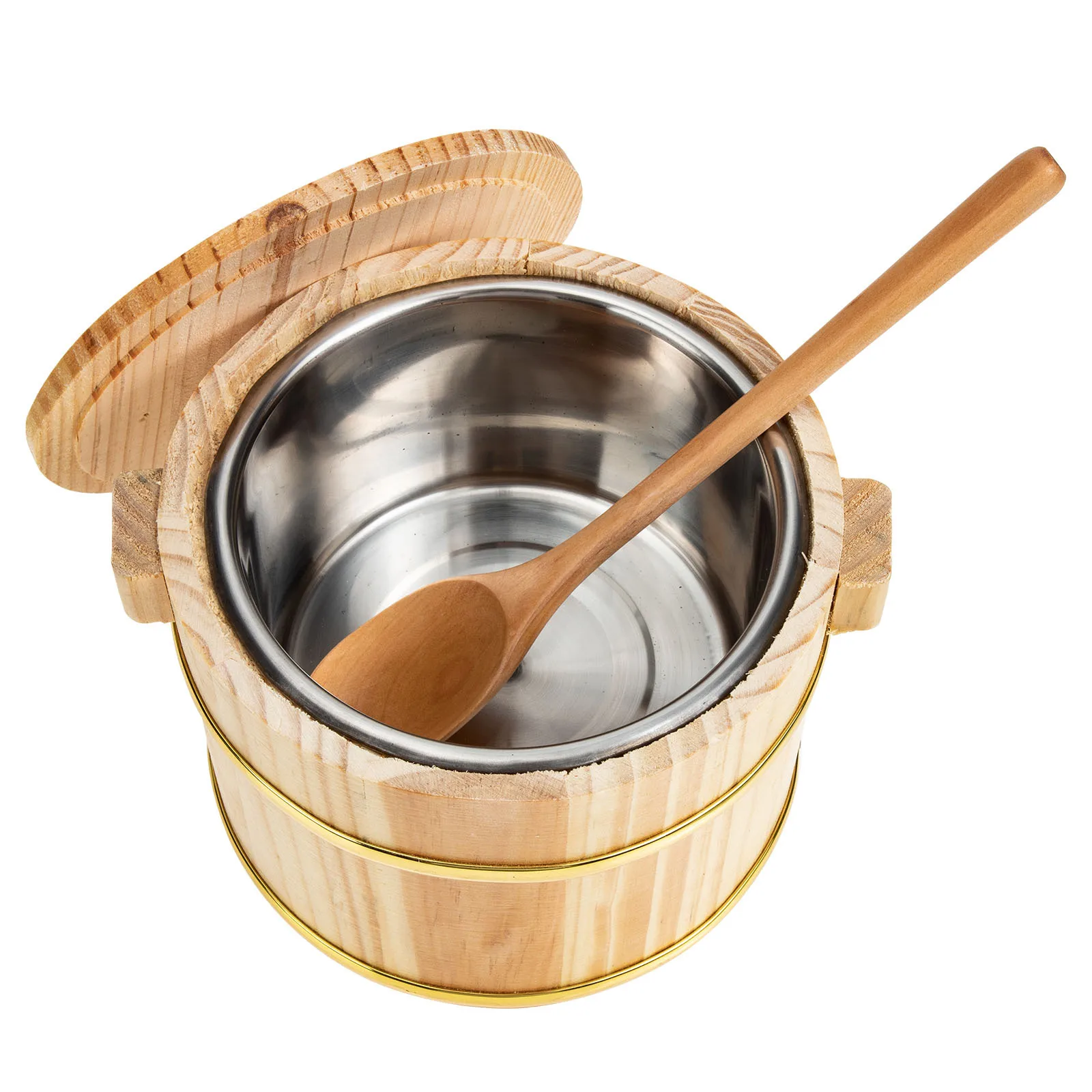

1Set Wood Sushi Rice Bucket Smooth Surface for Mixing and Serving Cooked Supplies Sushi Container