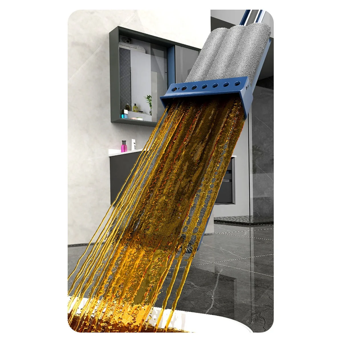 

Floor Cleaning Mop Hands-Free Squeeze Mops Home Cleaning Microfiber Rotating Mop Floor Washing Brooms,White