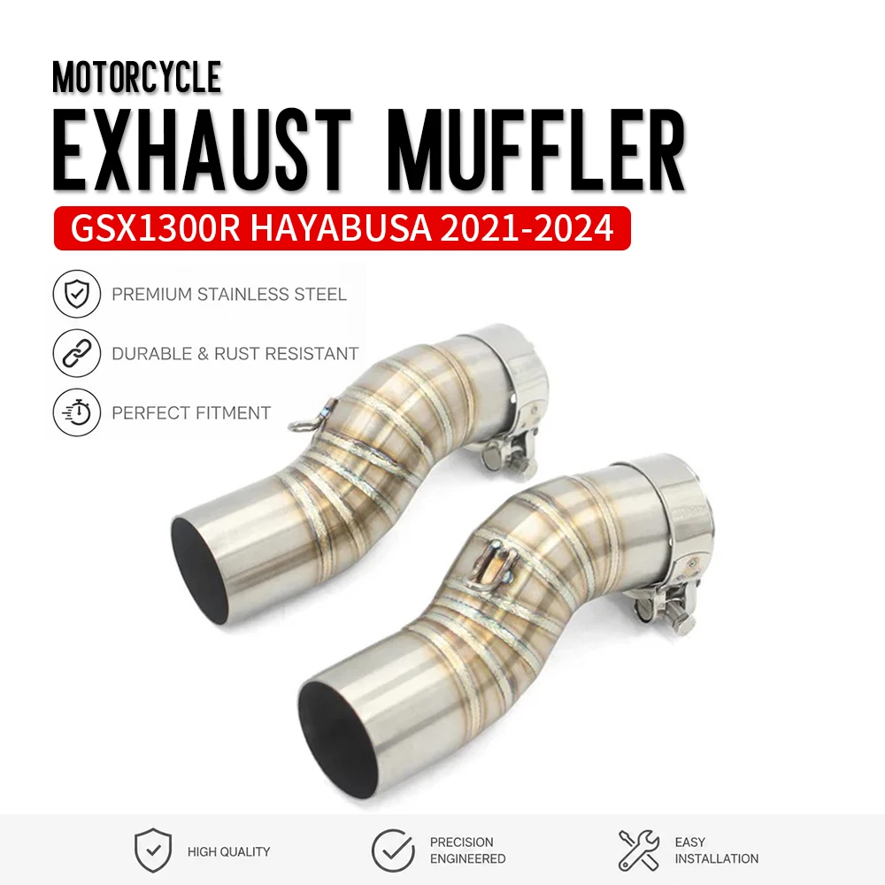 GSX1300R Motorcycle Exhaust Muffler Middle Link Pipe GSX 1300R HAYABUSA For SUZUKI Drum Removal Connect Slip On Connector