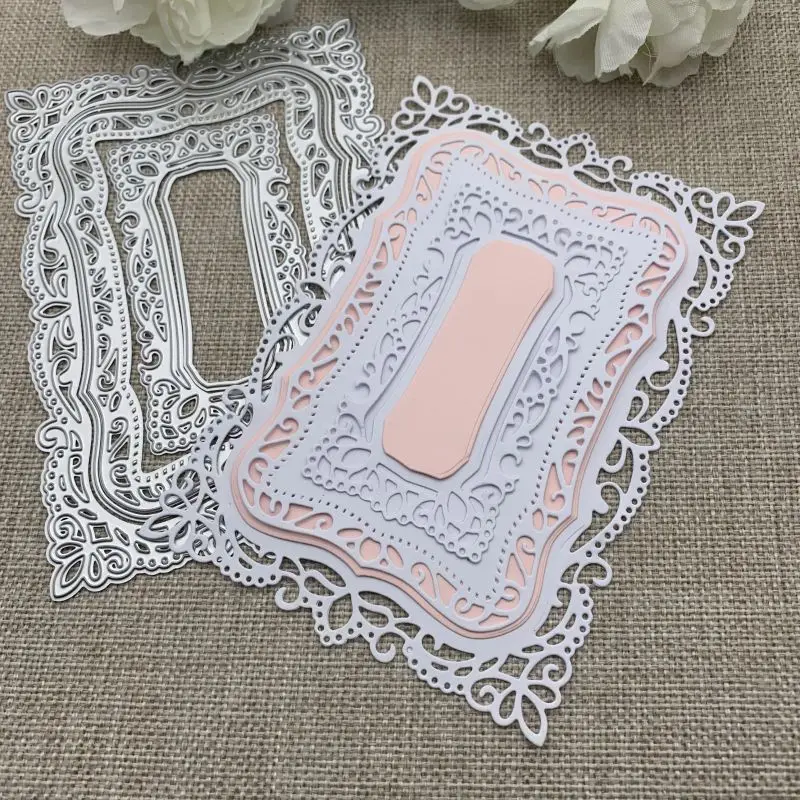 New Lace rectangular frame Metal Cutting Dies For DIY Scrapbooking Decorative Embossing Handcraft Die Cutting Template Mold