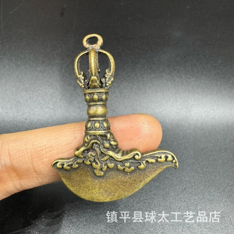 Vintage Keychain , Tibetan Religious Ritual Instrument, Vajra Pendant, Old Brass Item