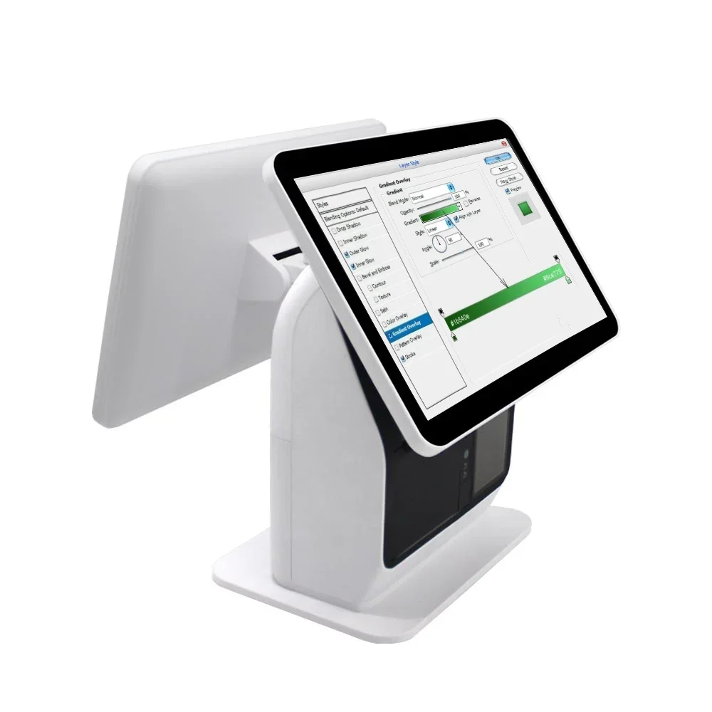 Tutto in una macchina pos windows con stampante sistemi pos touch screen da 15.6 pollici sistema di punto vendita della macchina del registratore di cassa