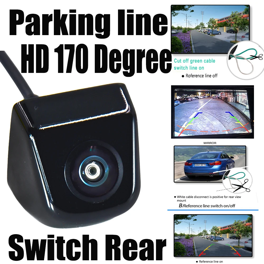 

Car 170 Camera Parking Assistance Car Rear View Camera 12V Back Reverse Fish Eyes Night Vision CCD HD 170 Degree Angle Auto Cars