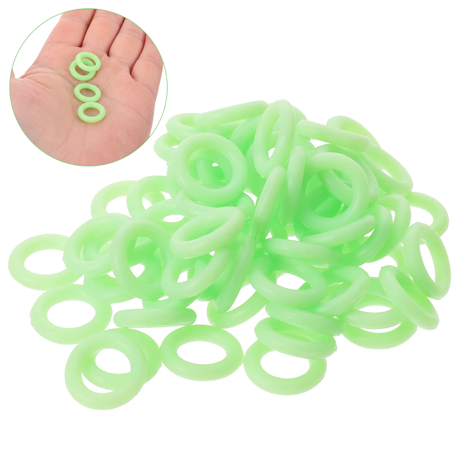 

400 Pcs Fluorescent Camp Nail Ring Tents Silica Gel Glow The Dark Hanger