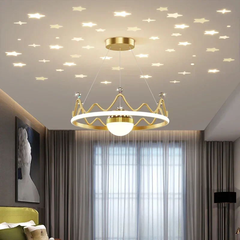 New Modern LED Crown Chandelier Living Bedroom Dining Room Study Pendant Lamp Home Indoor Ddecor Ceiling Light