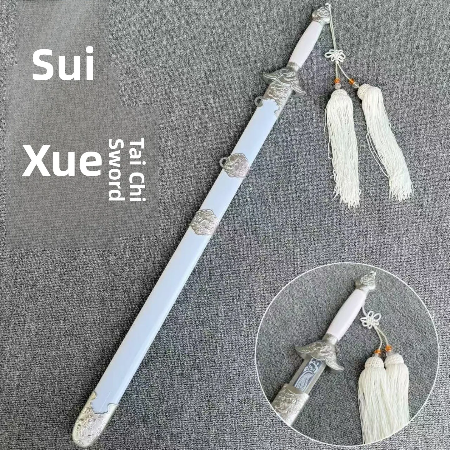 

Traditional Chinese Martial Arts Wooden Bamboo Sword Tai Chi Sword with Sheath Children's Toy Sword Tang Cross Blade Han Sword