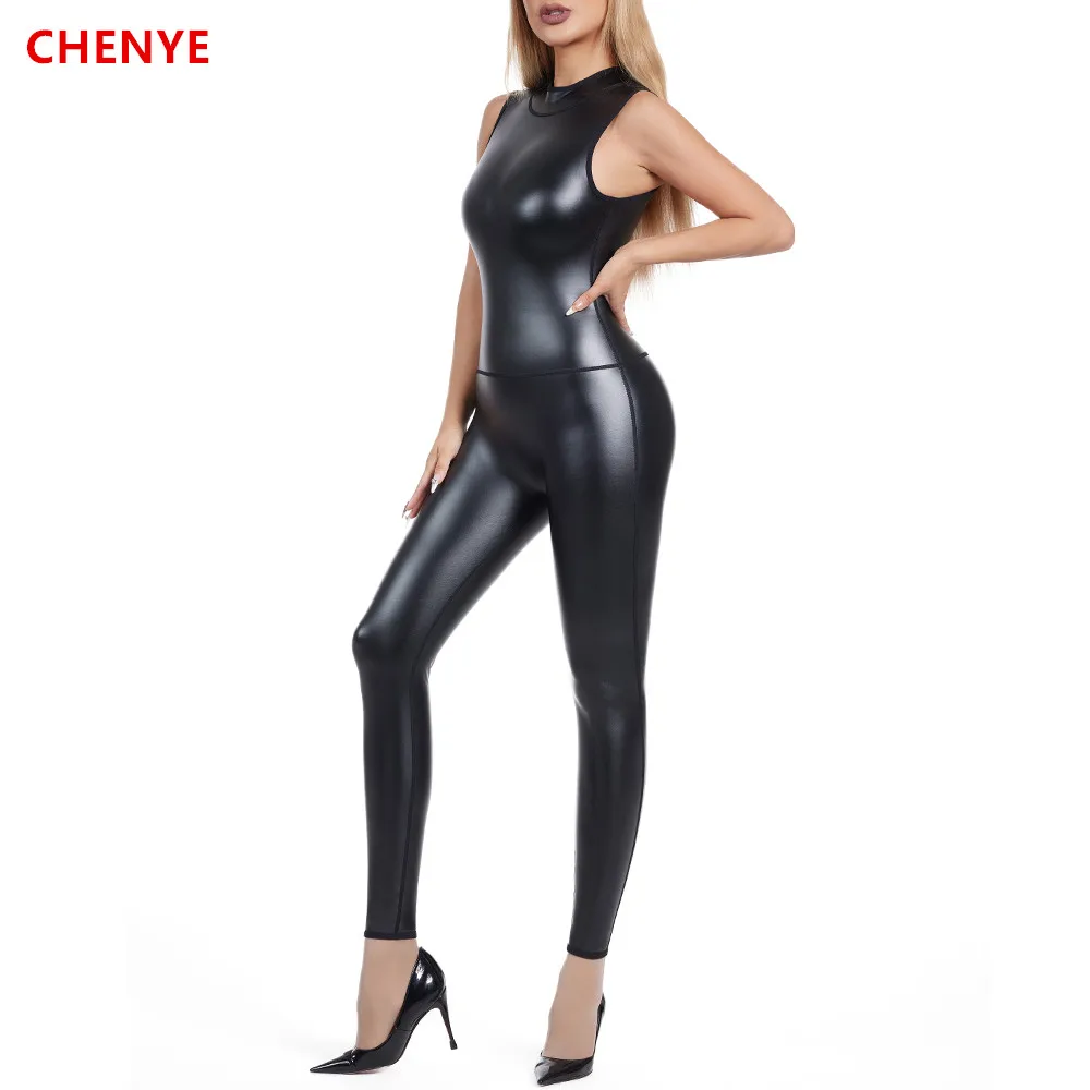 Women\'s Body Shaper Metallic Back Zip T Shirt Vest Sleeveless Bodysuits Waist Trainer Corsets Tight leggings Tank Tops Jumpsuits