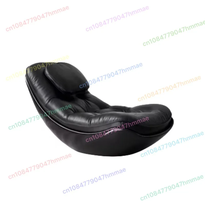 

New designer living room minimalist living room fiberglass leather lazy sofa recliner comfortable lunch break down sofa