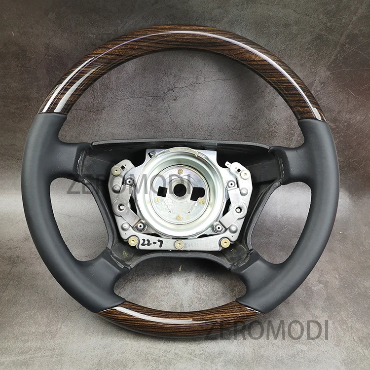 For Mercedes-Benz R129 R170 W124 W140 W202 W208 W210 Wood Steering Wheel Flat Bottom