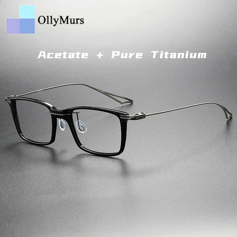 

OLLYMURS модные ацетатные ретро индивидуальные ультралегкие очки женские ретро квадратные из чистого титана роскошные оптические очки в оправе для мужчин