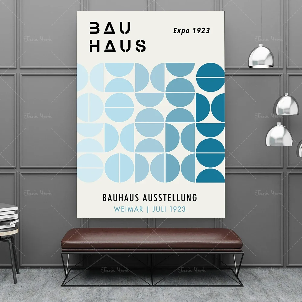 Prints and Poster Bauhaus Weimar Art Exhibition 1923  Walter Gropius Geometric Wall Art  For Office Living Room Home Decor