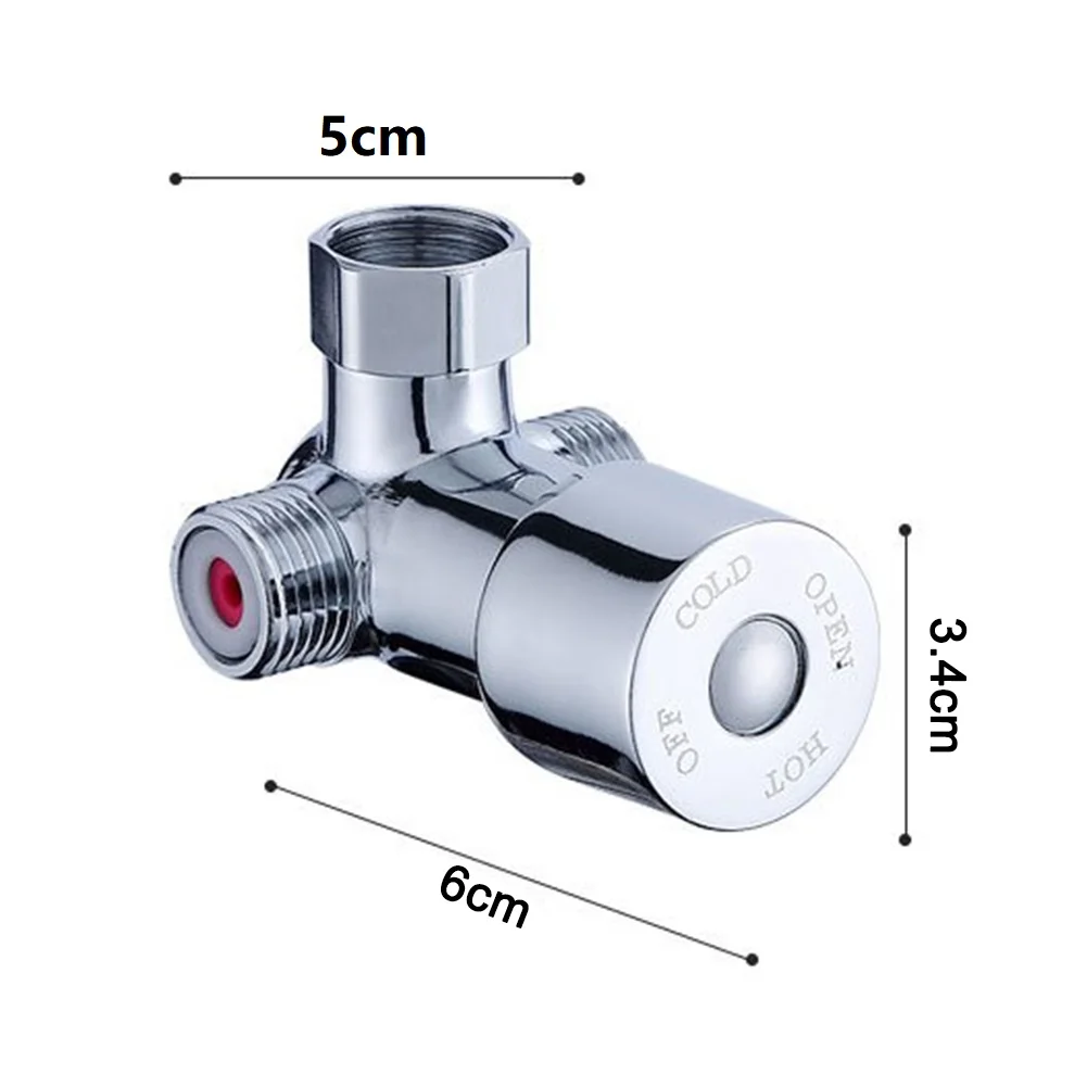 Hot Cold Water Mixing Valve Thermostatic Mixer Temperature Control Shower Faucet Three-way Adjustable Water Heater Control Valve
