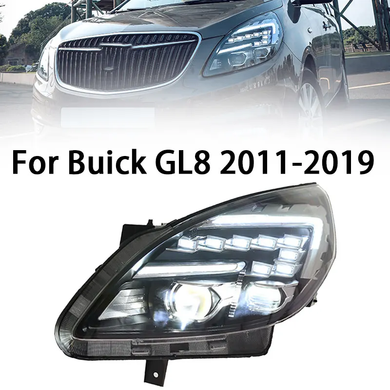 

Фара для Opel Buick GL8 Светодиодная фара 2011-2019 Фары GL8 DRL Указатель поворота Дальнего света Объектив проектора «ангельский глаз»