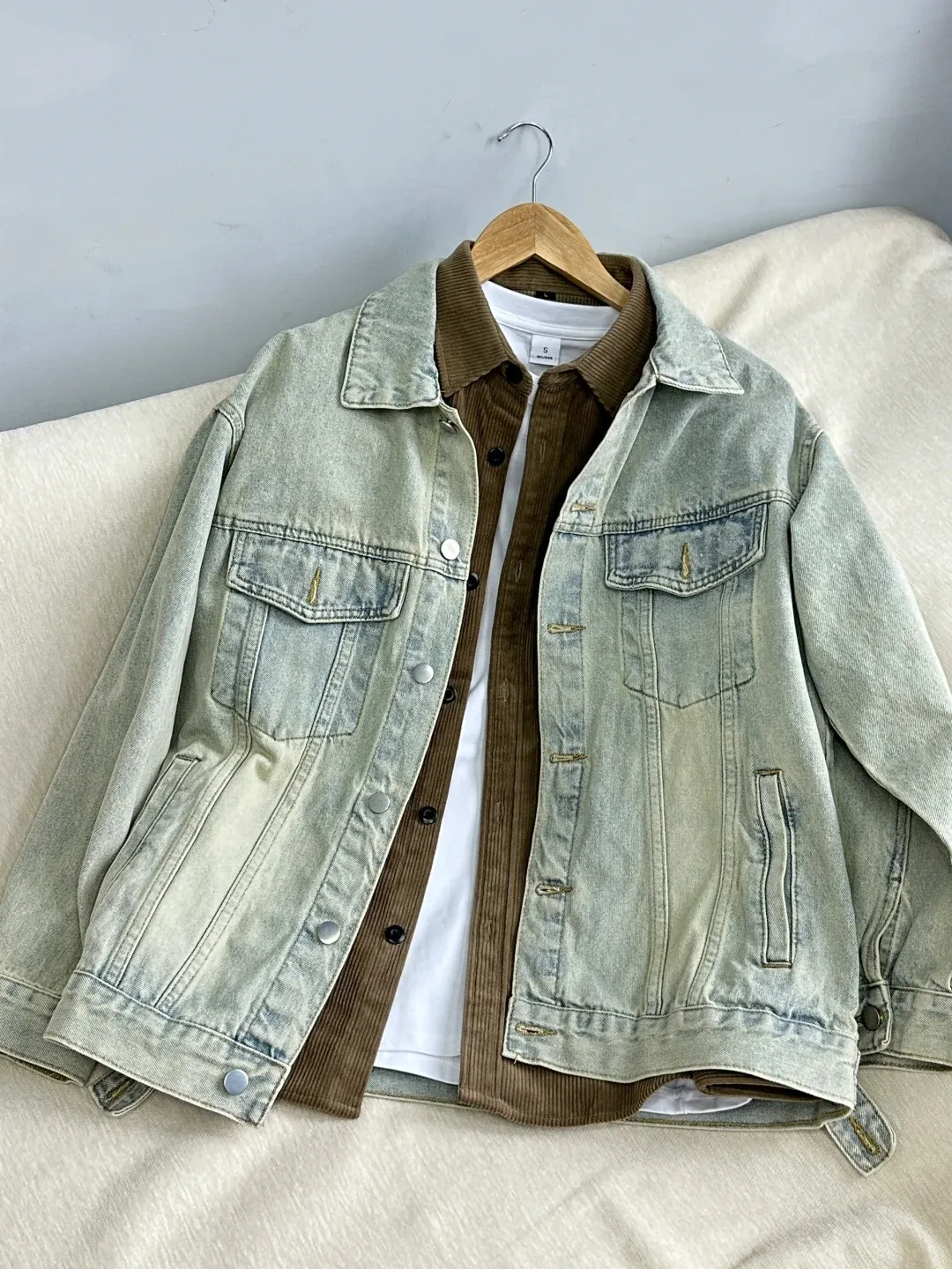 

Американский джинсовый джинсовый джинсовый тюнер в стиле ретро, мужской или весенне-осенний модный джинсовый тюнер высокого класса, рабочая одежда Haome