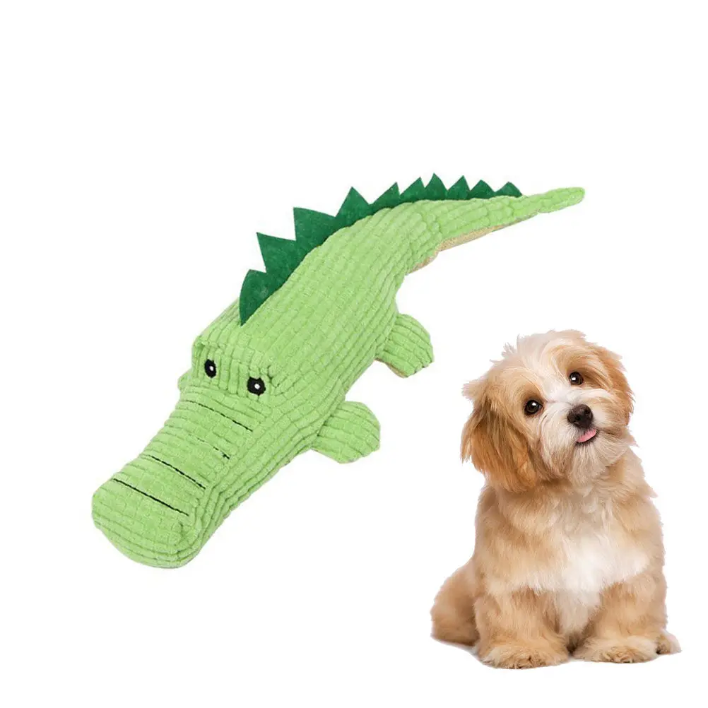 Dog Sound Crocodile Educational Playing Pet Chew Training Companion for Boredom and Destructive Behavior Reduction