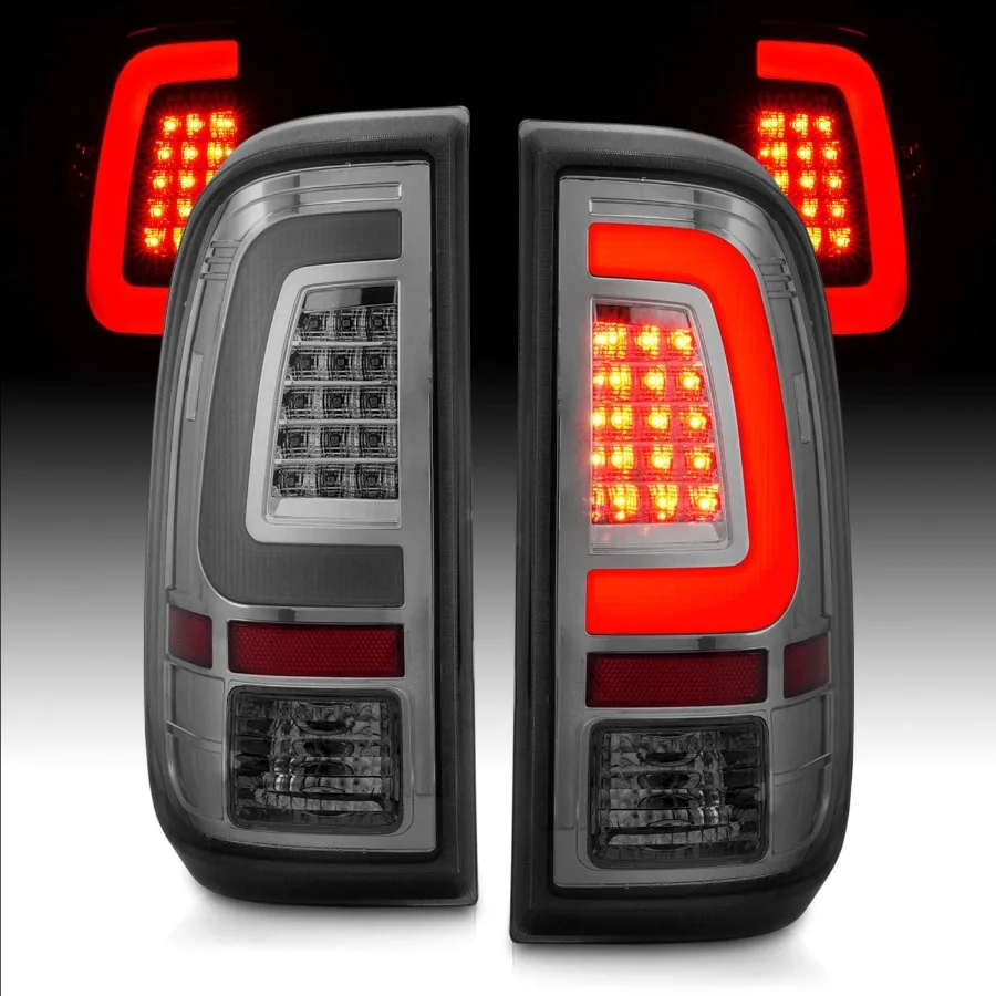 

20082016 F250 F350 F450 SD Smoke CType LED Tube Tail Lights with Reverse Bulb for Passenger and Driver Side Enhanced Visibilit