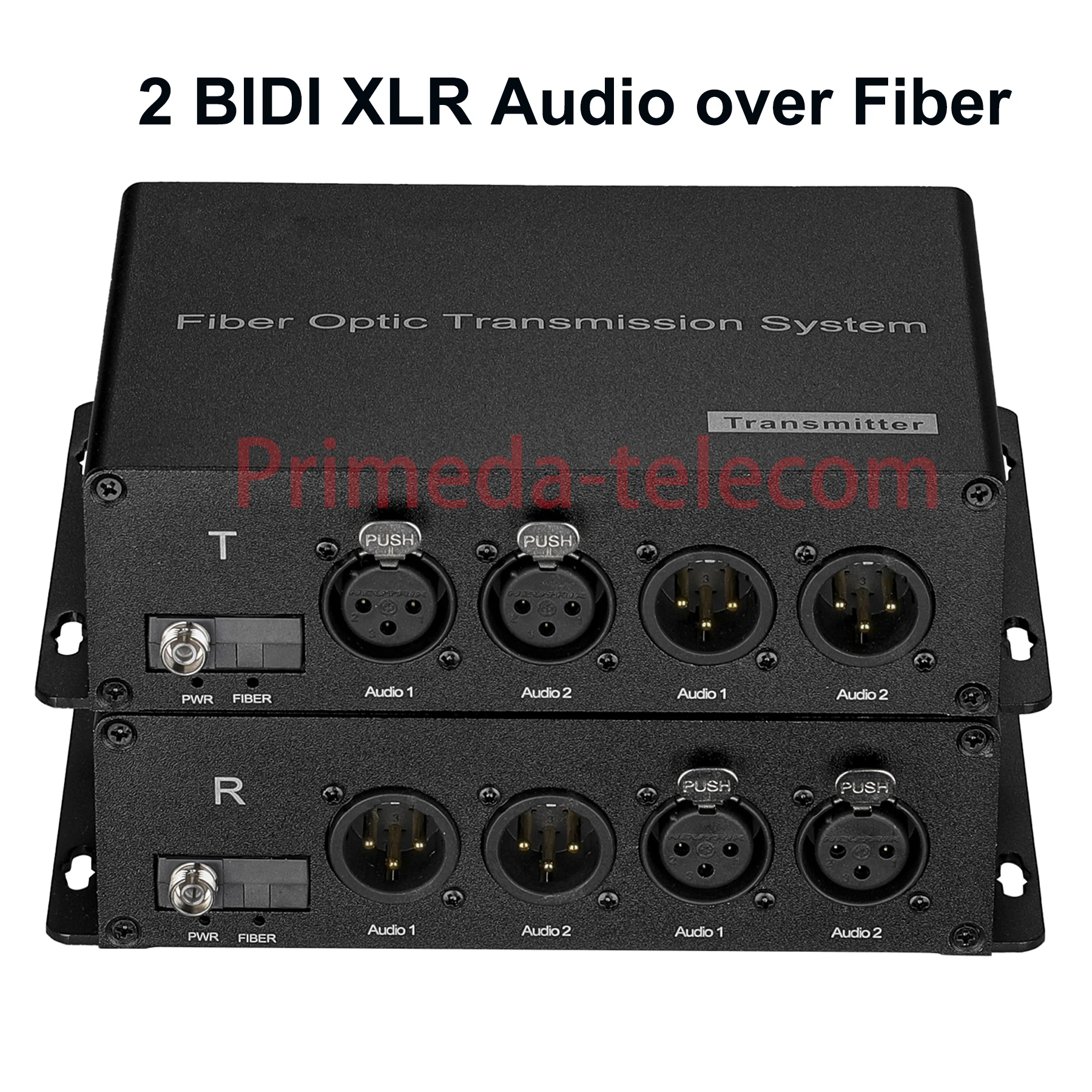 

BIDI Mircophone XLR Audio Fiber Converters, Broadcast level Balanced Audio over Fiber optic Extenders, Singlemode 20Km -1 Pair