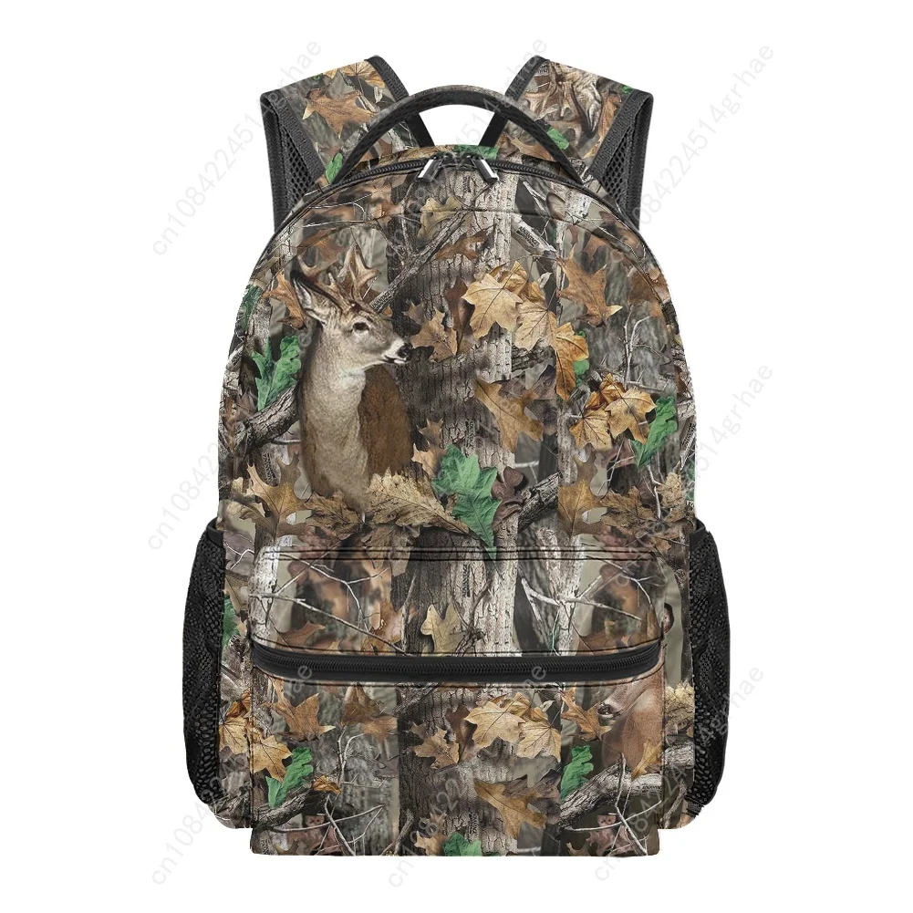Camo Deer Camouflage Hunting All-over Print Student Backpack Suitable for Travel and Camping Lightweight, and Easy To Clean