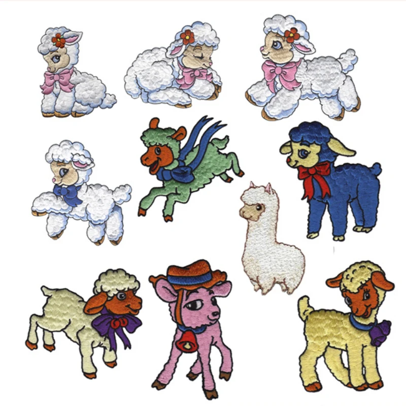 20pcs/lot  Luxury Anime Embroidery Patch Animal Sheep Strange Thing Shirt Bag Clothing Decoration Accessory Crafts Diy  Applique