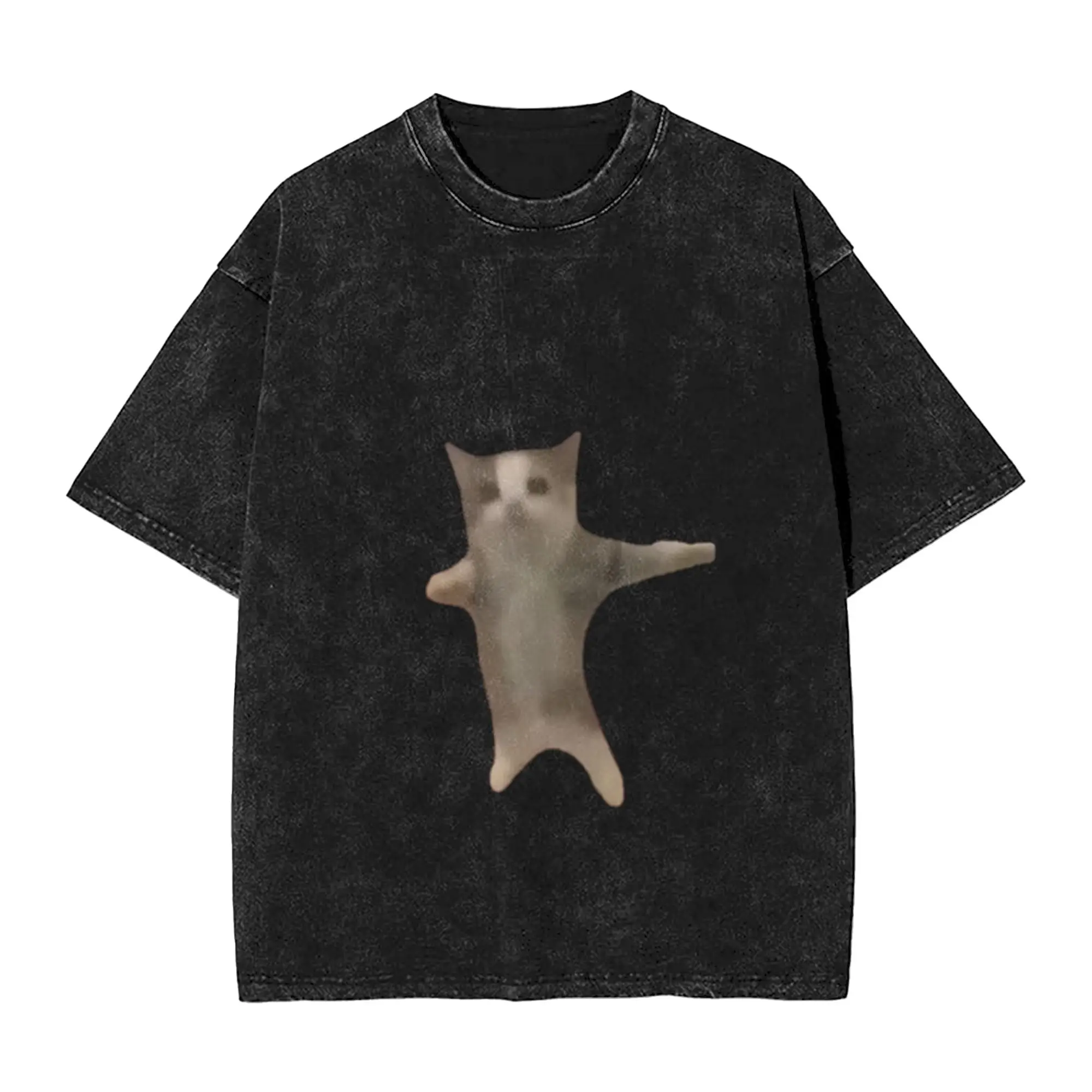 Happy hapi cat Unique Comfort A T-Shirt Oversized Short Sleeve Men's Women's Cotton Tees Tops