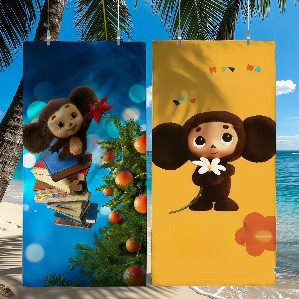 2026 Movie Cheburashka 2 Towel Beach Shower Bath Travel Lightweight Skin Friendly for Pool Camping Cruise Summer