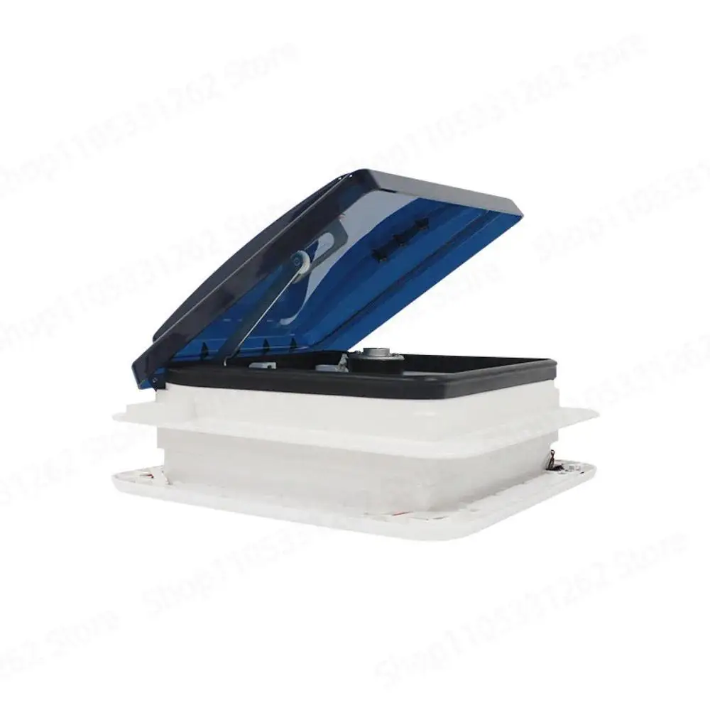 RV Roof Vent Fan 12V Manual and Electric Exhaust Ventilation Fan with LED Light for Camper Bathroom Skylight