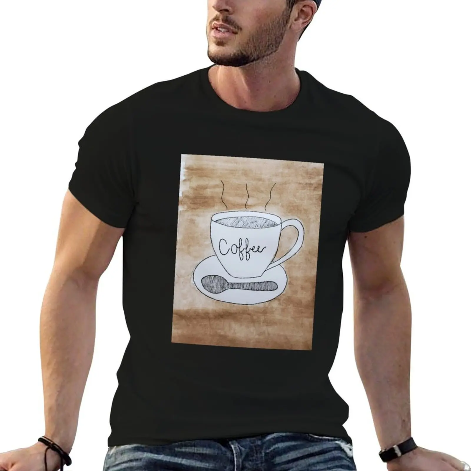 

Coffee cotton and man shirts graphic t for t for man t designer shirt man Ink soft funny T-Shirt shirts Watercolor