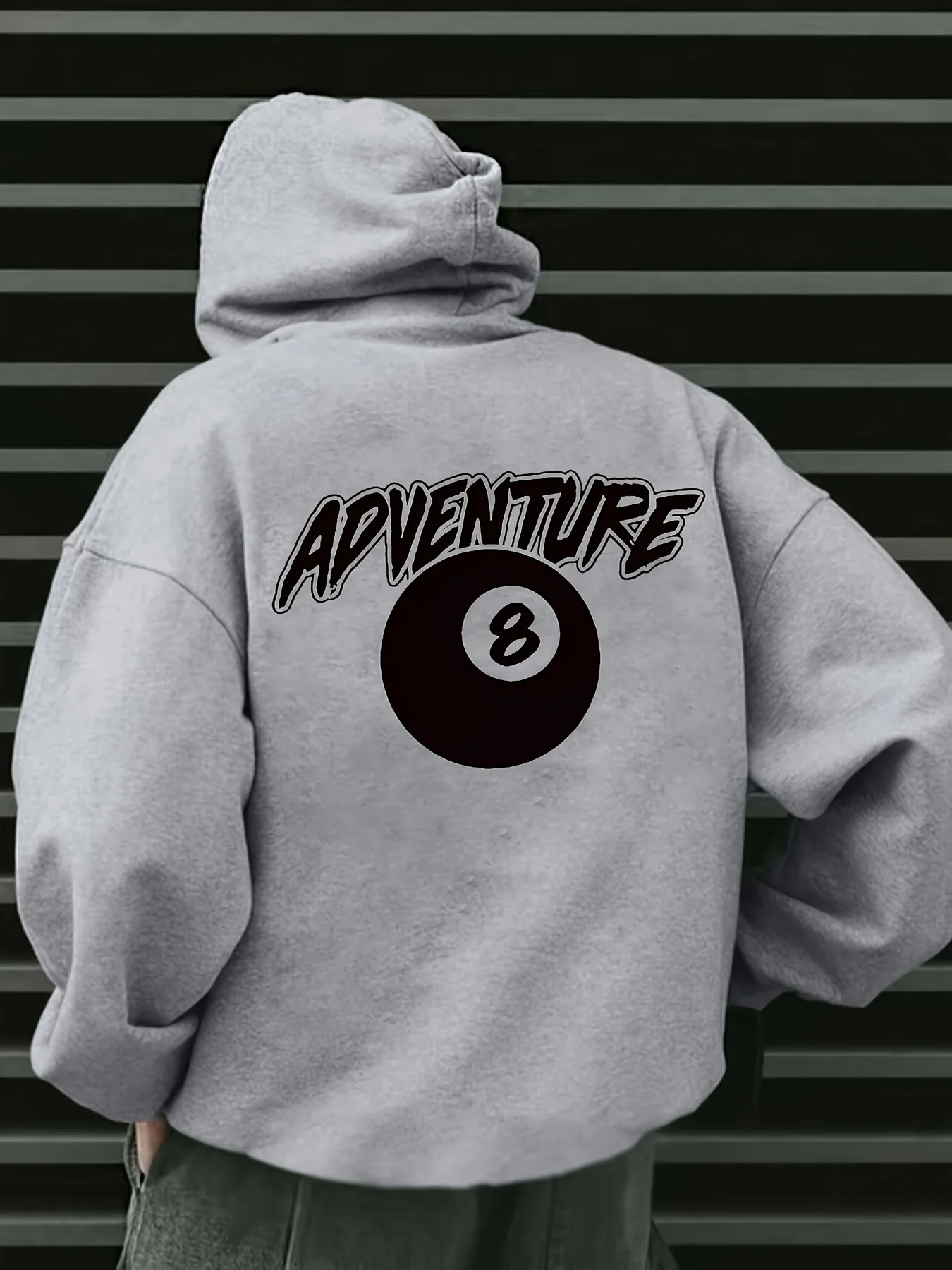 Best-selling stylish men's hoodie for commuting, essential for autumn and winter, fleece-lined sweatshirt with letter print