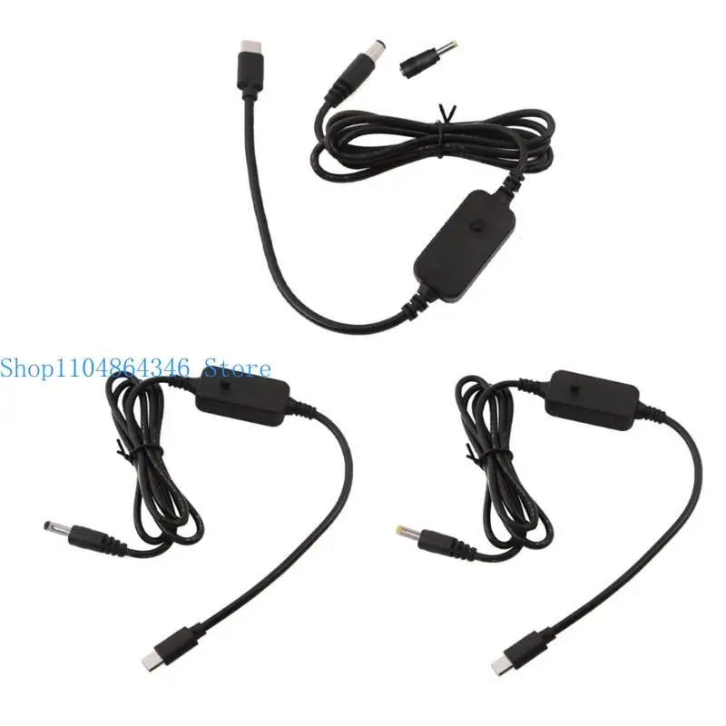 652F USB C to 3.5x1.35 4.0x1.7 5.5x2.5mm 5V 9V 12V 15V 20V Adjustable Voltages Cable
