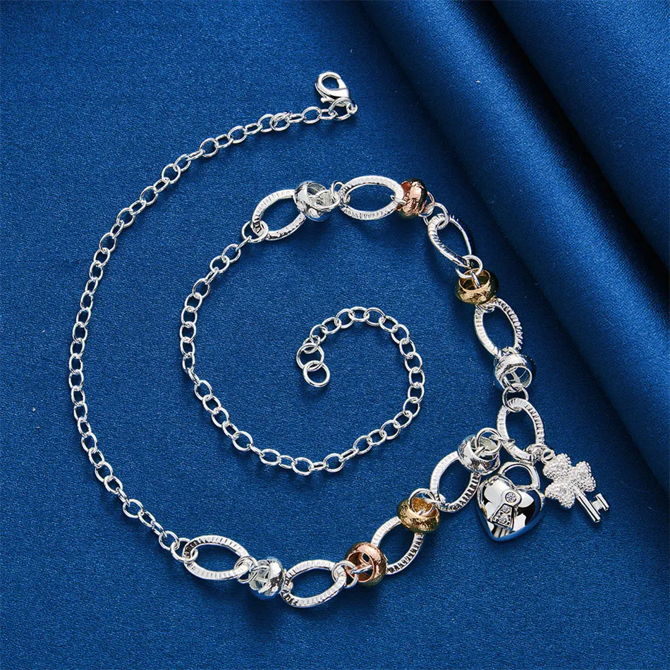 Women's 925 Sterling Silver Exquisite Love Lock Necklace