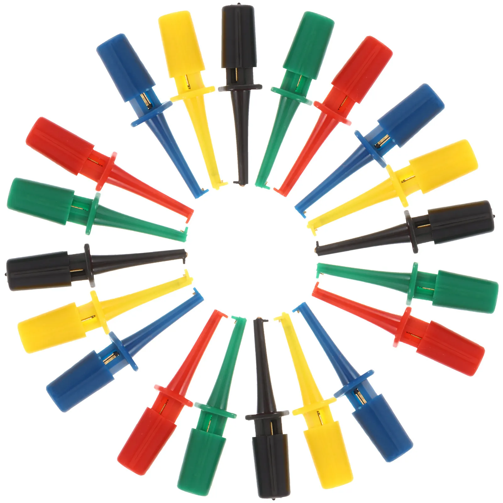 20pcs Multimeter Test Hook Clips for Electronic Repair – Spring-Loaded Probe for ICs, Cell Phones, Circuit Testing