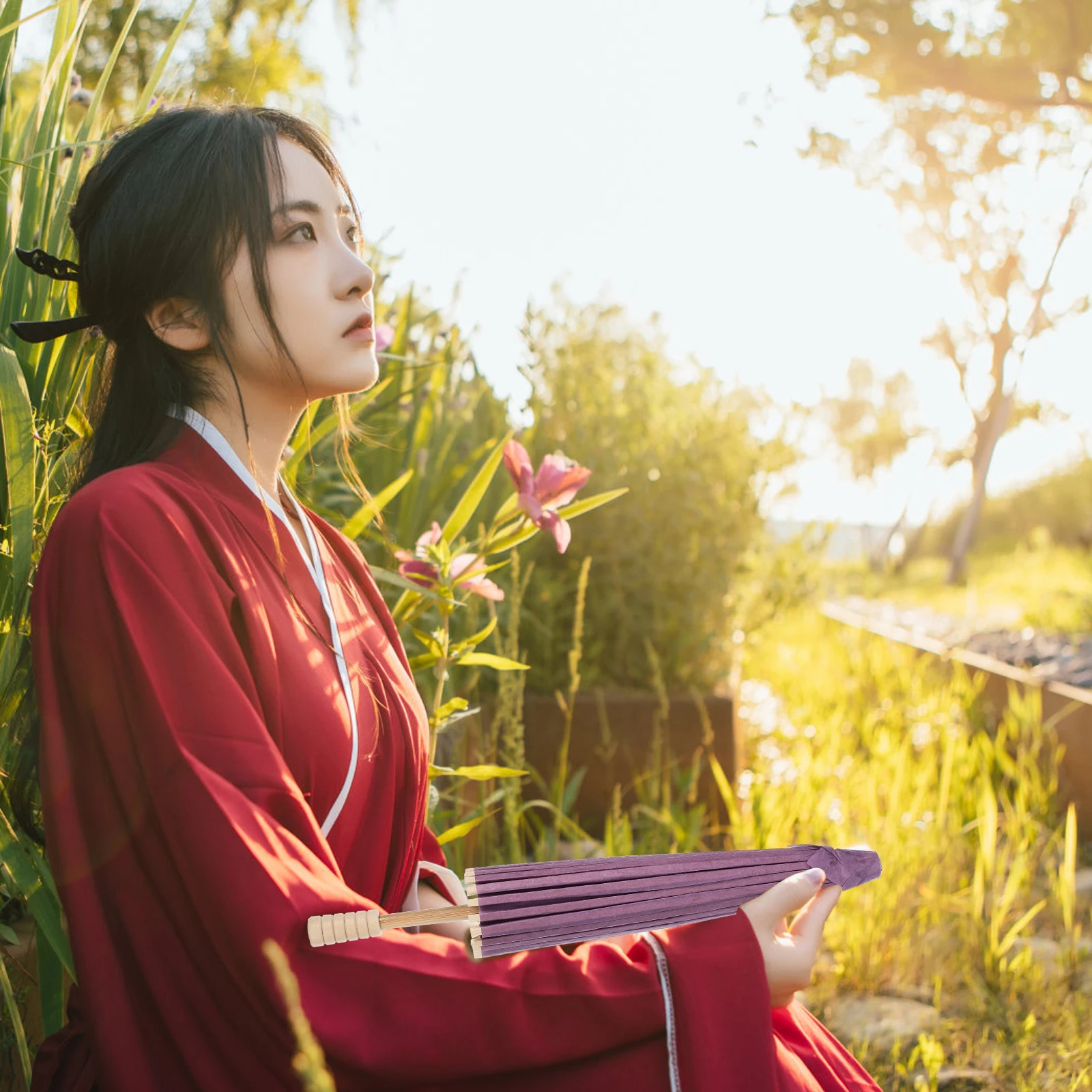 

2pcs Oiled Paper Umbrella 30cm Paper Umbrellas For Decoration Purple DIY Decor Parasol for Home Festival Photography Umbrella