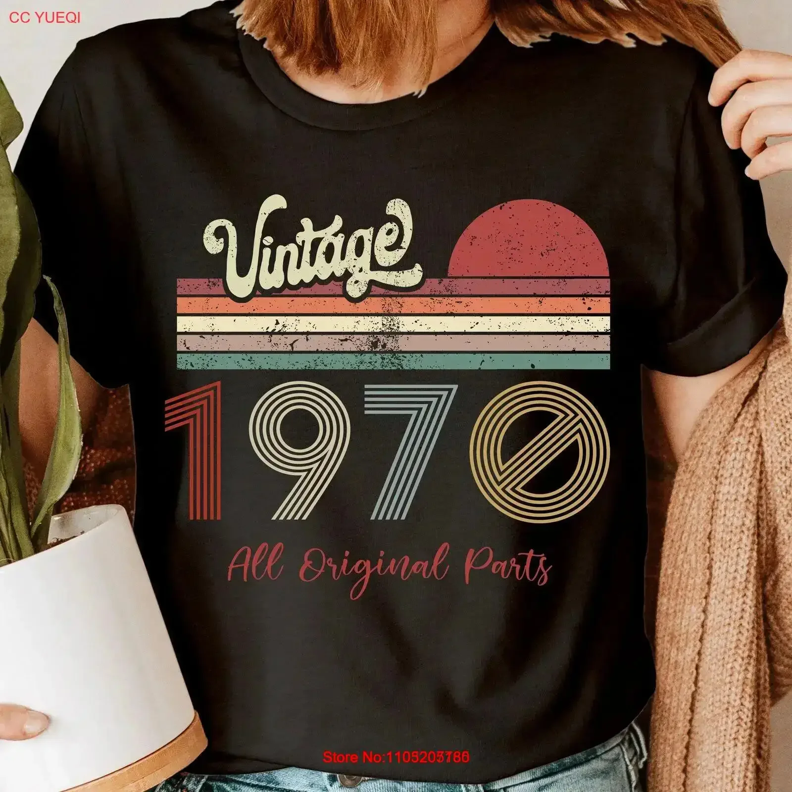 Персонализированная винтажная женская футболка 1970 года на 53-й день рождения для мамы, топ NED, винтажный стираный топ для дома, модный топ для повседневной носки унисекс