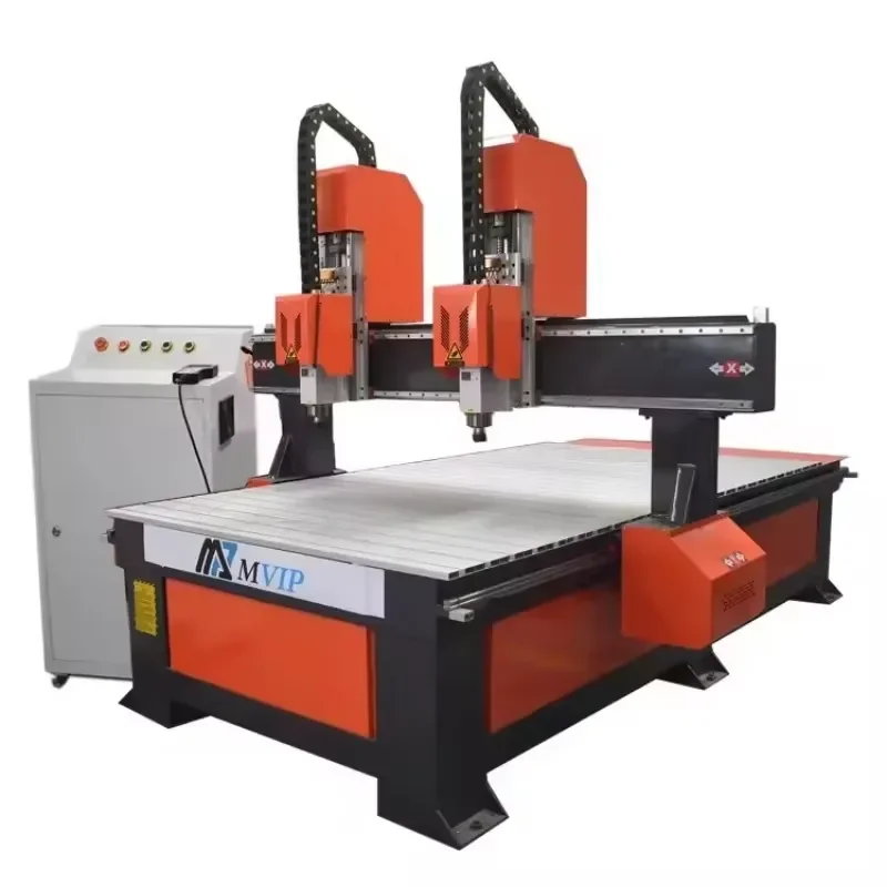 Independent Double-head 3D Sculpture Engraving Machine for Three-axis Foam Engraving and Lettering CNC Wood Carving Machine
