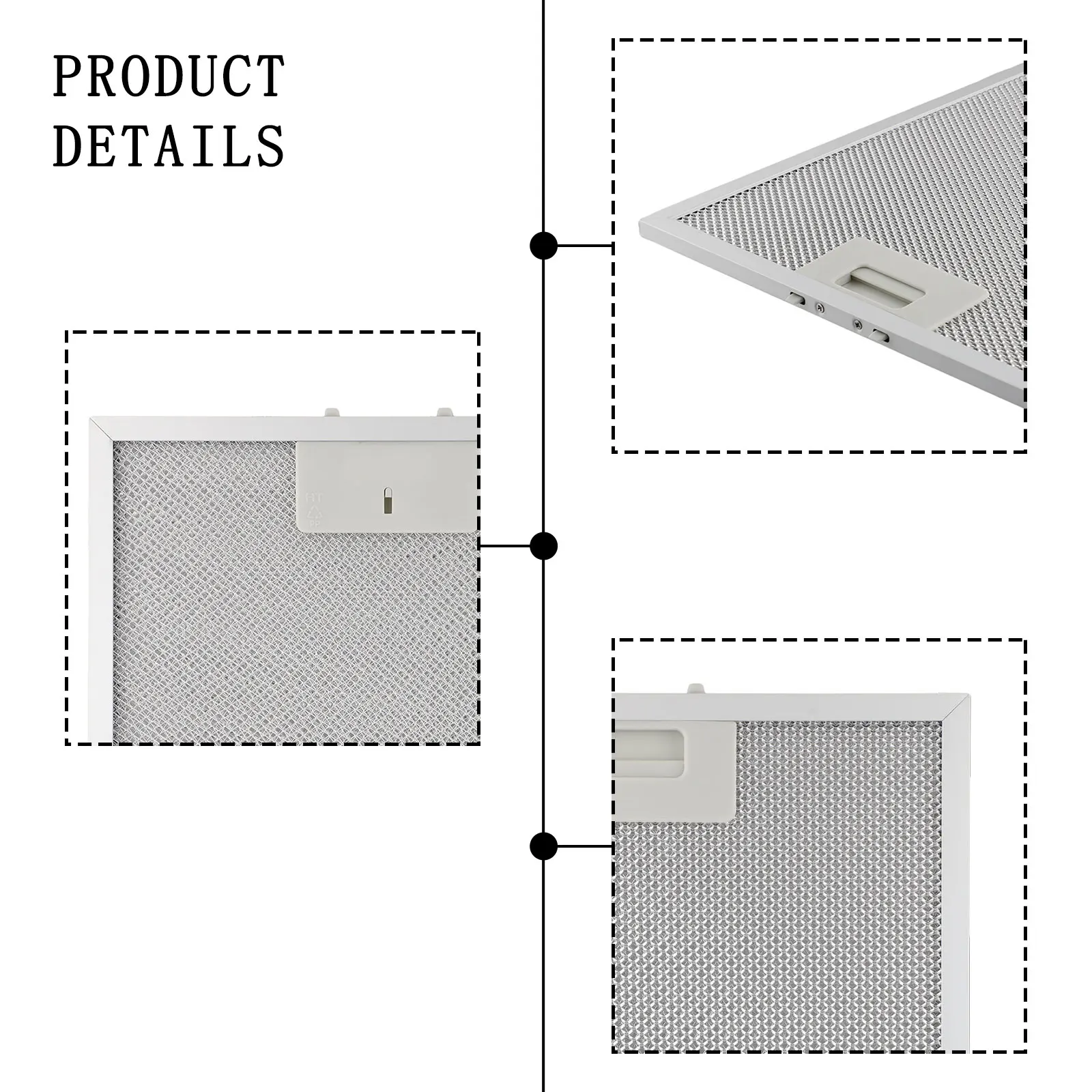 Extractor Filter Cooker Hood Filter Remove Smell Maintain Air Circulation 5 Layers Of Filtration Aluminized Grease Filtration