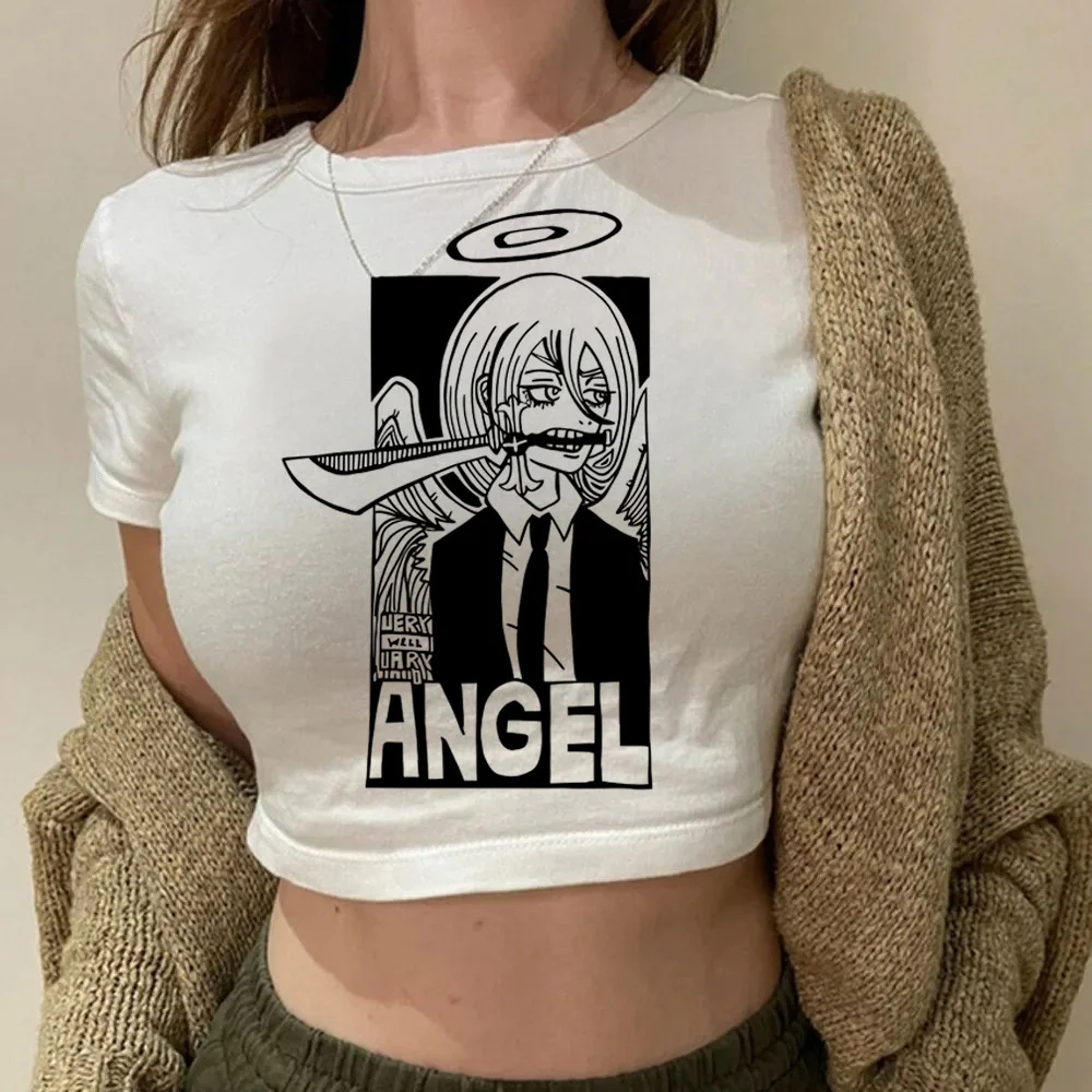 Chainsaw Man Makima Reze cropped top teen funny japanese y2k t-shirt streetwear harajuku japanese
