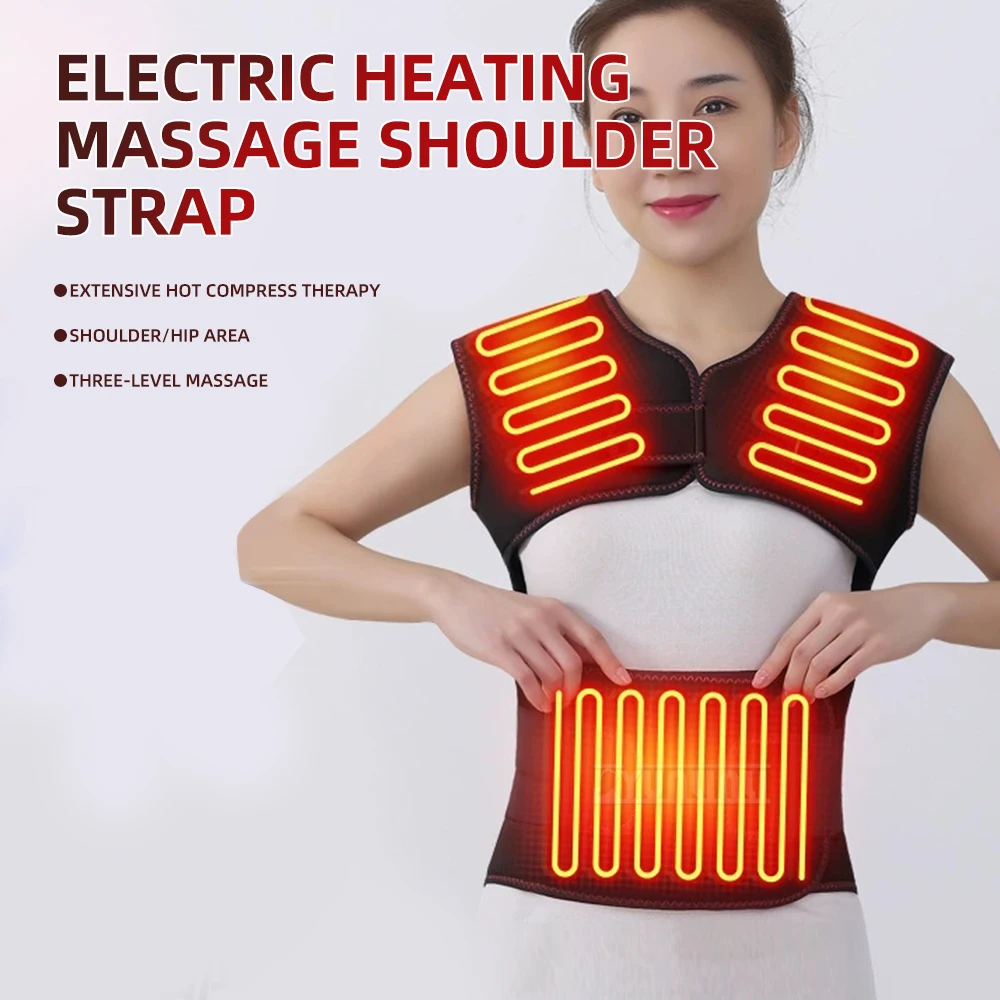 

Electric shoulder protection vest warm shoulder heating belt hot compress anti-cold moxibustion