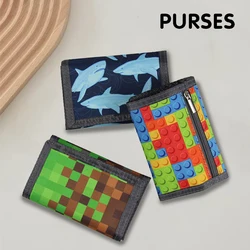 Childrens Wallet ,Foldable Canvas Coin Purse Primary ,School Student Card Bag, Multifunctional Wallet ,Student Cartoon Money Cli