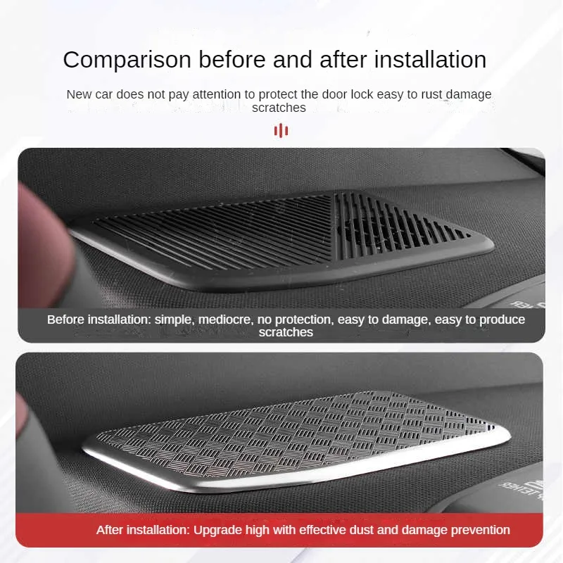 كسوة بوق صندوق السيارة الخلفي ، مكبر صوت من الفولاذ المقاوم للصدأ ، لوحة ديكور صوت ، مناسب لسيارة بي ام دبليو I5 ، G60 ، 7.5 ، 530li ، 2