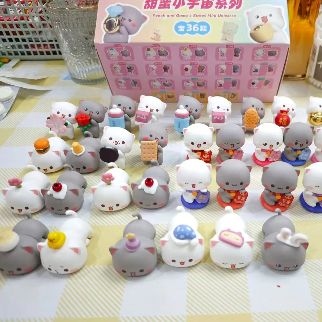 

Original Peach Cat Mini Cute Grain Mystery Box Sweet Little Universe Series Cute Doll Handmade Desktop Ornament Kawaii Gift Toy
