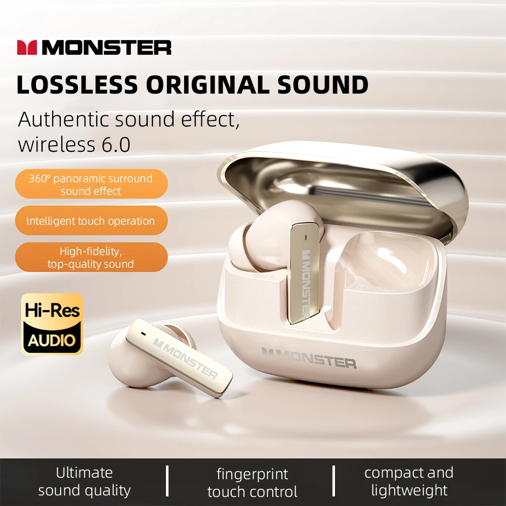 جديد Monster MQT50 سماعة الألعاب اللاسلكية TWS بلوتوث 6.0 HIFI ستيريو سماعات الموسيقى الحديث إلغاء الضوضاء سماعات الأذن مع هيئة التصنيع العسكري