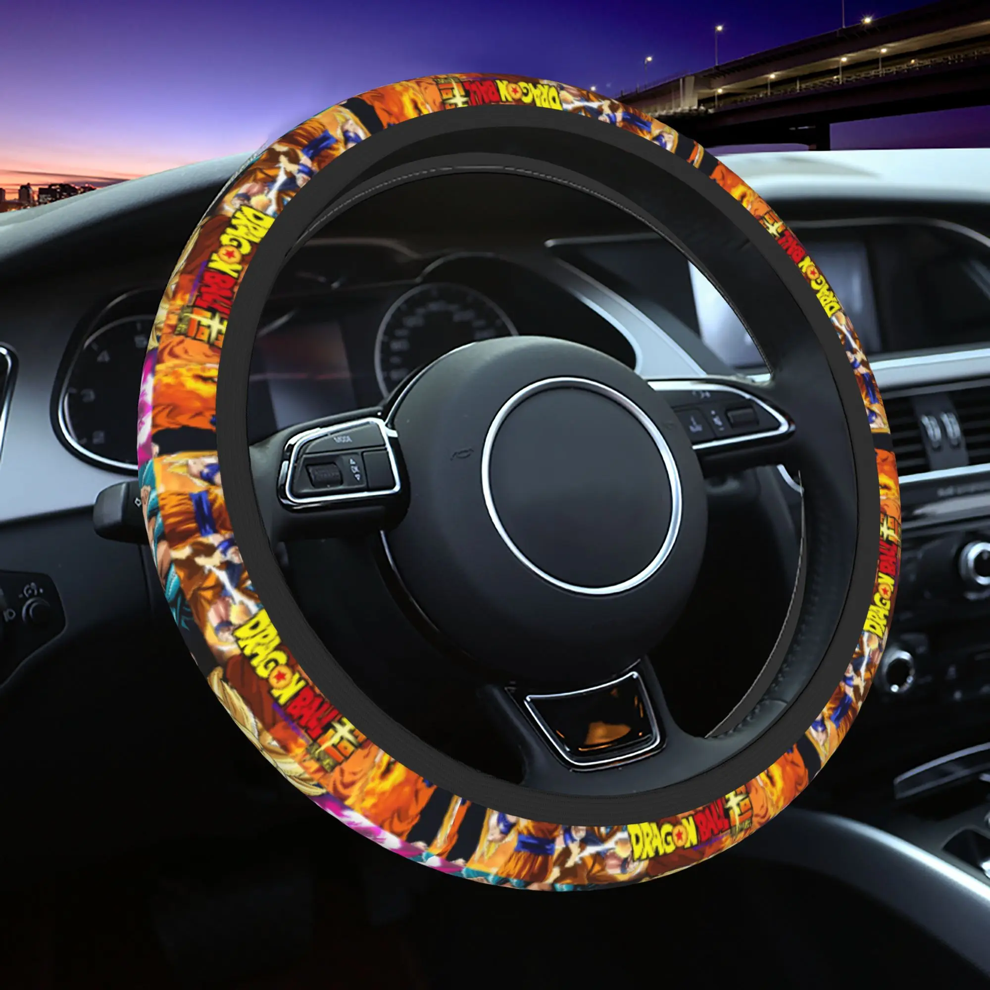 Dragon Ball Z  Car Steering Wheel Cover DBZ Anime Characters Steering Wheel Cover Decoration Steering-Wheel Accessories