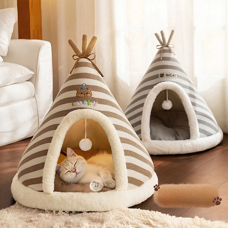 1PC pliable maison pour animaux de compagnie chat tente hiver chaud et doux lit chat chenils grotte tentes pour petits chiens de compagnie Дorius Для Jayaшки ト Katzenhöhle